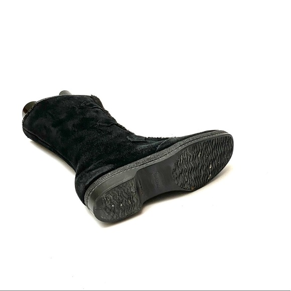 Vintage 1970s black suede fleece lined snow boots - Picture 8 of 9